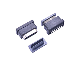 TYPE-C 6P防水母座 180度直立式DIP H=6.8mm E款